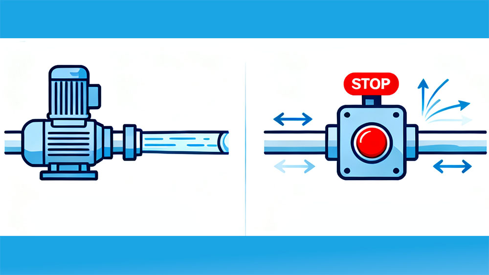 كيفية منع المطرقة المائية عند بدء تشغيل المضخة أو إيقافها