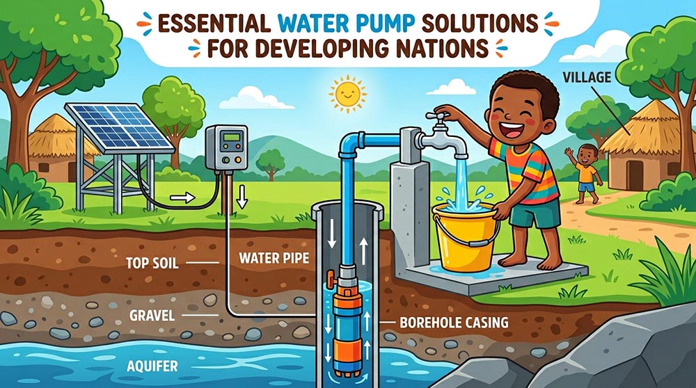 أربعة حلول أساسية لمضخات المياه للدول النامية
