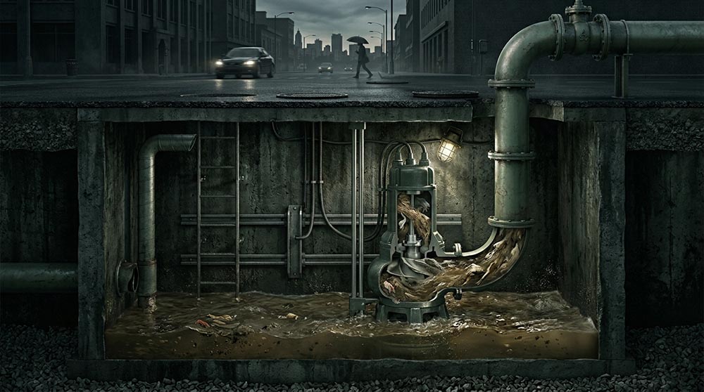 قلب معالجة مياه الصرف الصحي البلدية