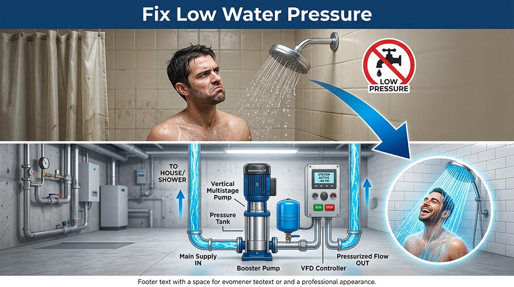 هل سئمت من ضعف ضغط الماء في الدش؟ عالج مشكلة ضعف ضغط الماء نهائياً