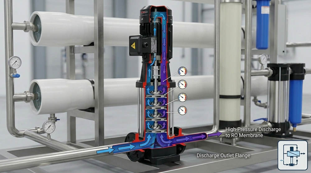 جوهر تقنية التناضح العكسي: شرح المضخات العمودية متعددة المراحل