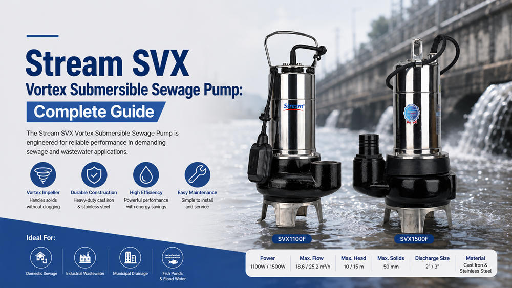 مضخة Stream SVX الغاطسة للصرف الصحي بنظام الدوامة (Vortex): الدليل الشامل مضخة Stream SVX الغاطسة للصرف الصحي بنظام الدوامة (Vortex): الدليل الشامل