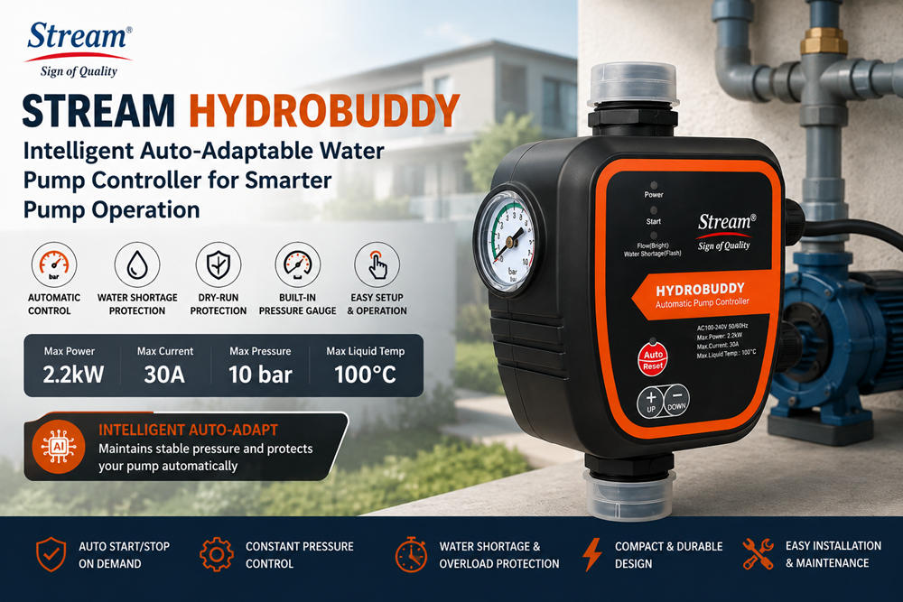 Stream Hydrobuddy: وحدة تحكم ذكية متكيفة لمضخات المياه