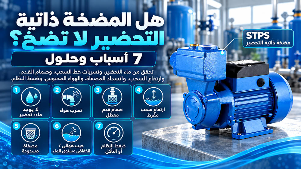 المضخة ذاتية التحضير لا تسحب الماء: 7 أسباب