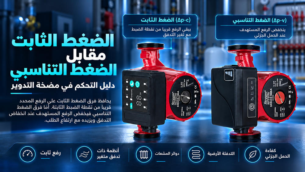 الضغط الثابت أم المتناسب في مضخات التدوير؟