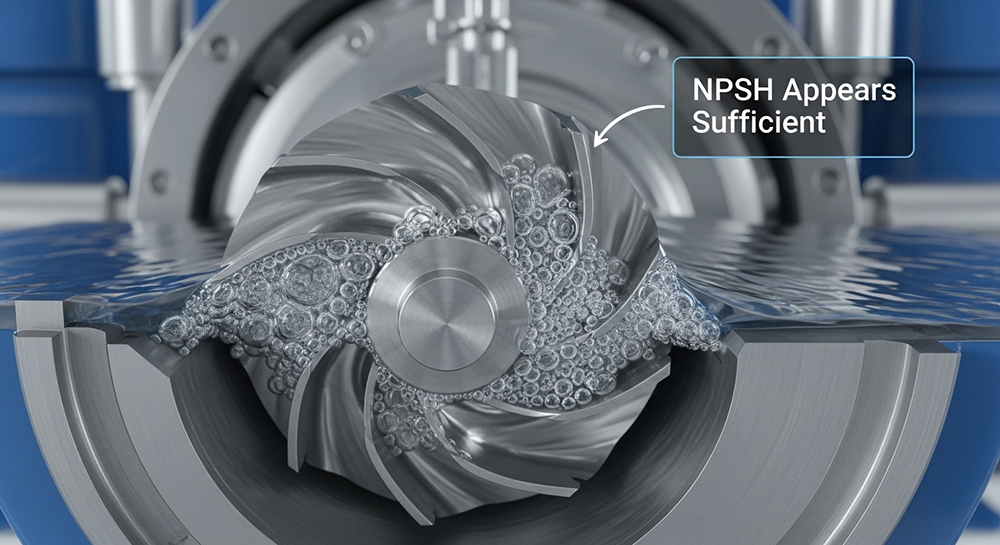 لماذا يحدث التكهف حتى عندما يبدو ضغط السحب السلبي كافياً؟