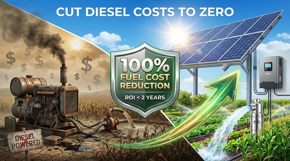 خفض تكاليف الديزل إلى الصفر باستخدام الري بالطاقة الشمسية